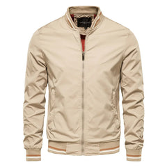 Men's Bomber Jacket Relaxed Fit Zip Front Ribbed Cuffs Casual Everyday
