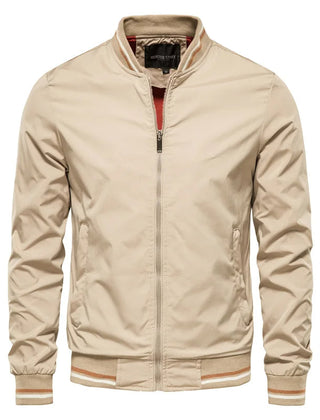 Men's Bomber Jacket Relaxed Fit Zip Front Ribbed Cuffs Casual Everyday