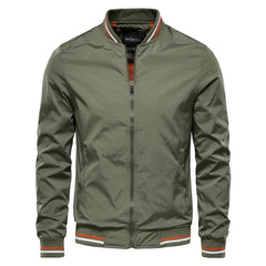 Men's Bomber Jacket Relaxed Fit Zip Front Ribbed Cuffs Casual Everyday