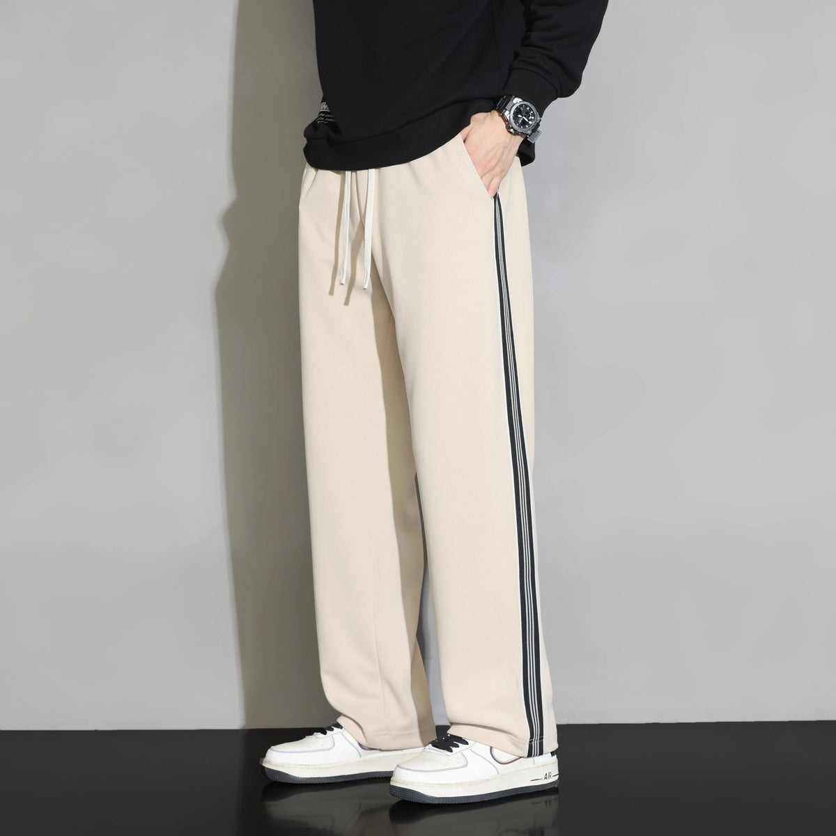 Men's Casual Stripe Joggers Relaxed Fit Comfortable Everyday Activewear