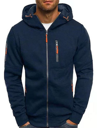 Men's Casual Zip-Up Hoodie Relaxed Fit Long Sleeve Everyday Layering