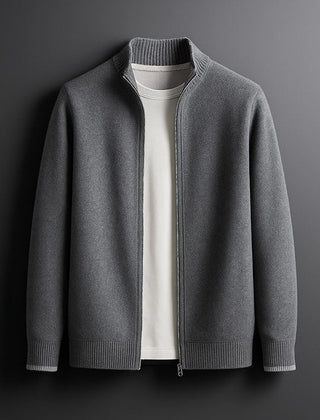 Men's Zip-Up Jacket Slim Fit Long Sleeve Stand Collar Casual Everyday