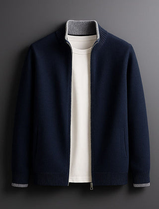 Men's Zip-Up Jacket Slim Fit Long Sleeve Stand Collar Casual Everyday